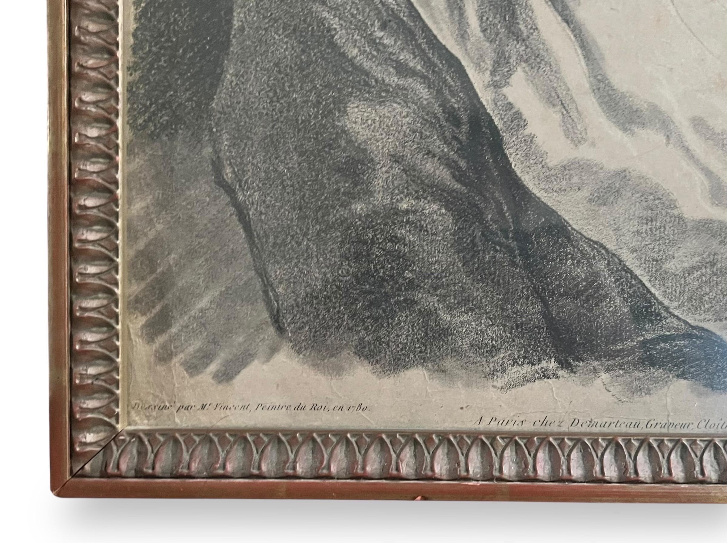 Demarteau nach François-André Vincent - Junge Frau mit rotem Halstuch - 18. (Französisch) im Angebot