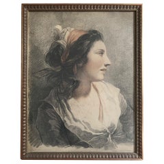 Demarteau nach François-André Vincent - Junge Frau mit rotem Halstuch - 18.