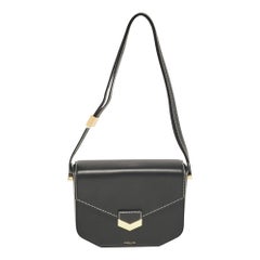 DeMellier Black Leather Flap Crossbody Bag
