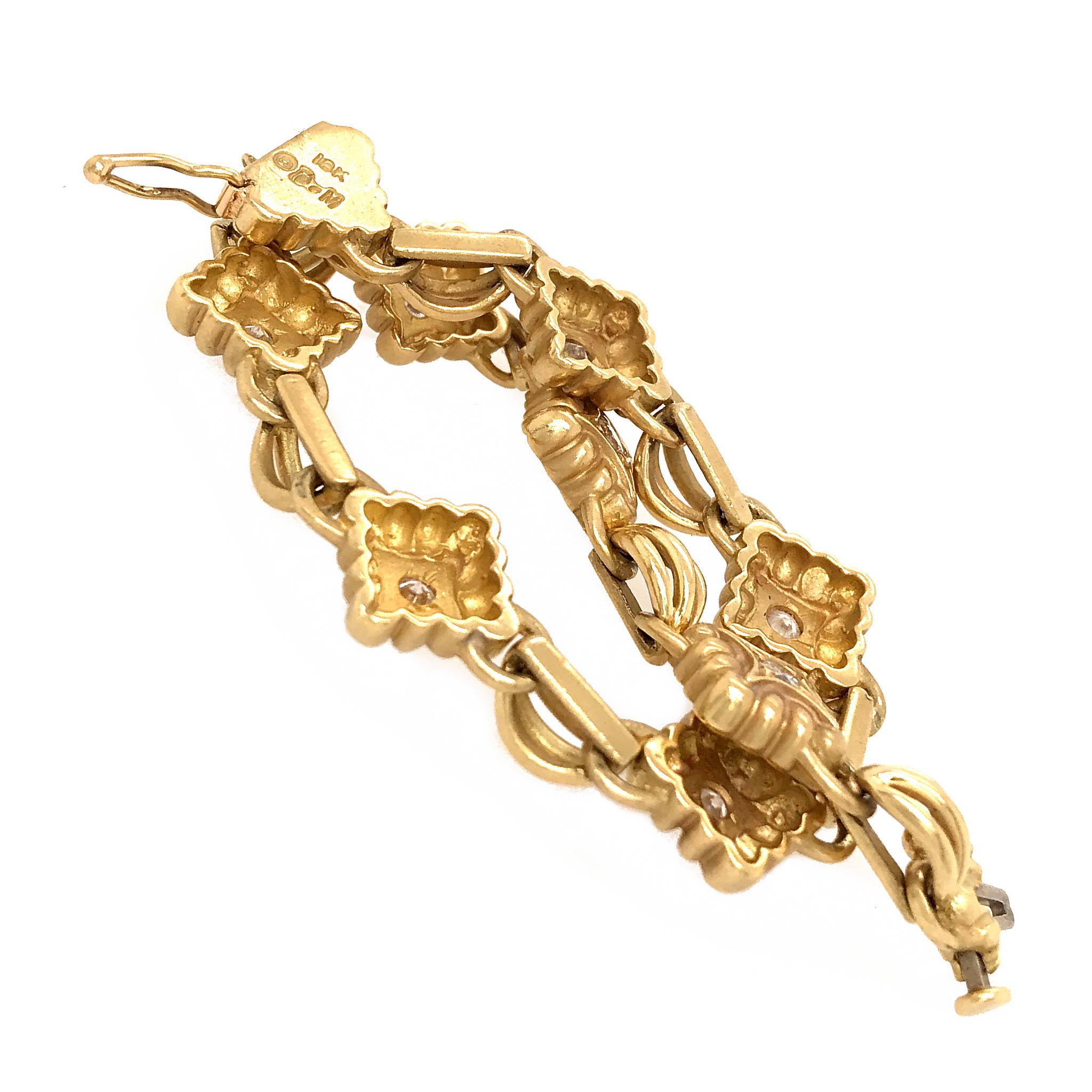 DeMerini 18 Karat Yellow Gold Diamond Bracelet In Good Condition In New York, NY