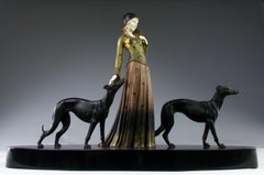Demeter Haralamb Chiparus '1886-1947', "Woman and her Greyhounds", 1920s