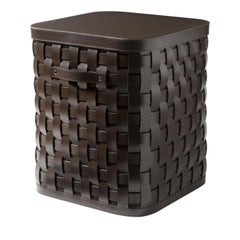 Demetra Brown Square Tall Basket with Lid