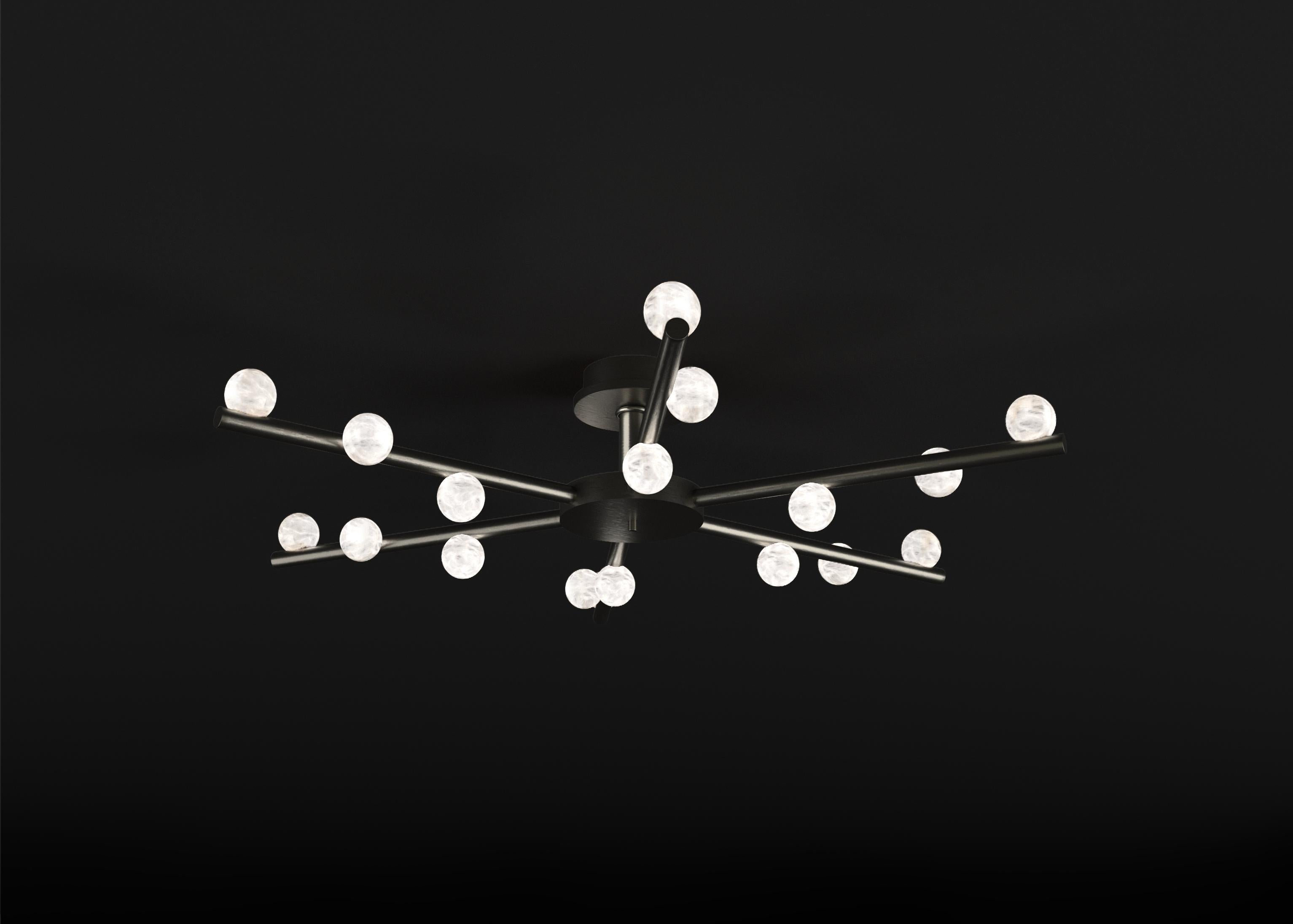 Lampada da soffitto Demetra in metallo nero spazzolato di Alabastro Italiano
Dimensioni: D. 85 x L. 97 x H. 22 cm.
Materiali: Alabastro bianco e metallo nero spazzolato.

Disponibile in diverse finiture: Argento lucido, Bronzo, Ottone spazzolato,