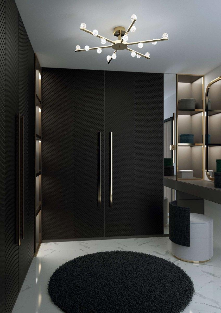 Lampada da soffitto Demetra in metallo nero spazzolato di Alabastro Italiano In condizioni Nuovo in vendita a Geneve, CH