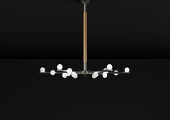 Demetra Brushed Black Metal Chandelier by Alabastro Italiano