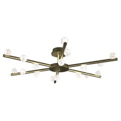 Demetra Brushed Brass Ceiling Lamp by Alabastro Italiano