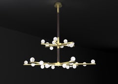 Lustre double Demetra en laiton brossé par Alabastro Italiano