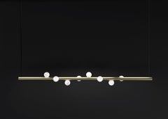 Lampada a sospensione Demetra in ottone spazzolato 1 di Alabastro Italiano