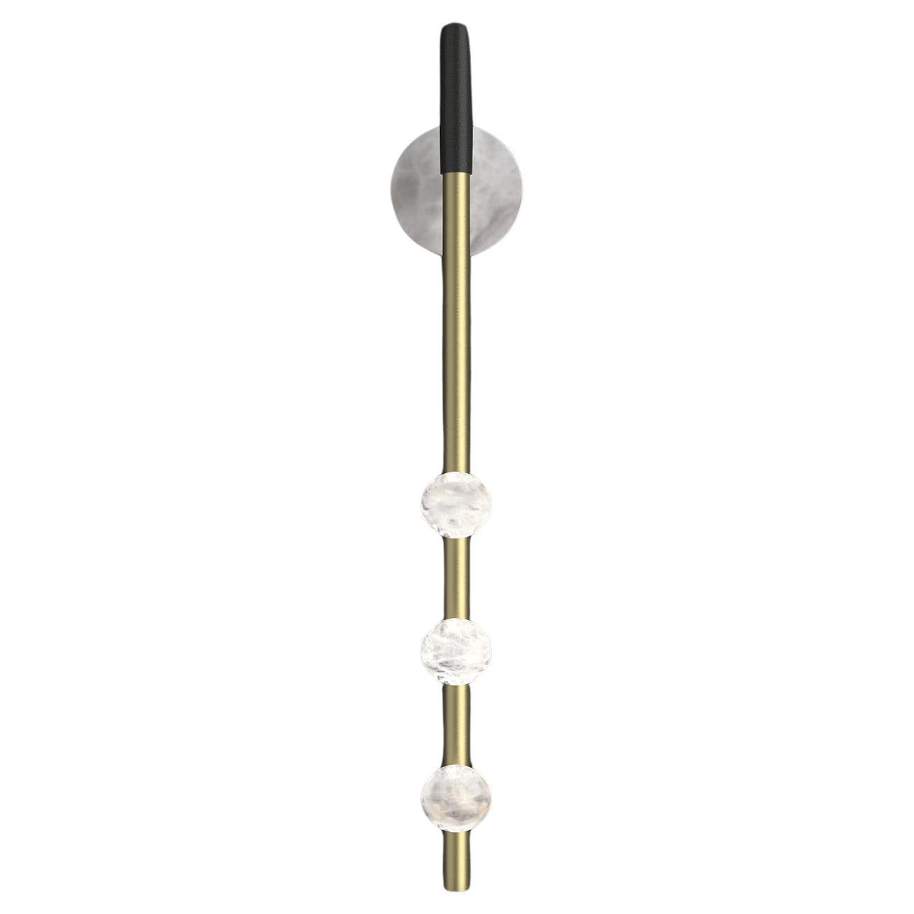 Demetra Brushed Brass Wall Lamp by Alabastro Italiano For Sale