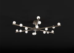 Demetra Brushed Burnished Metal Ceiling Lamp by Alabastro Italiano