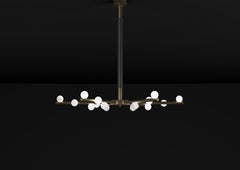 Demetra Brushed Burnished Metal Chandelier by Alabastro Italiano