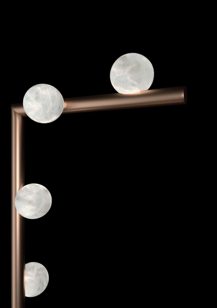 Modern Demetra Brushed Burnished Metal Table Lamp by Alabastro Italiano For Sale