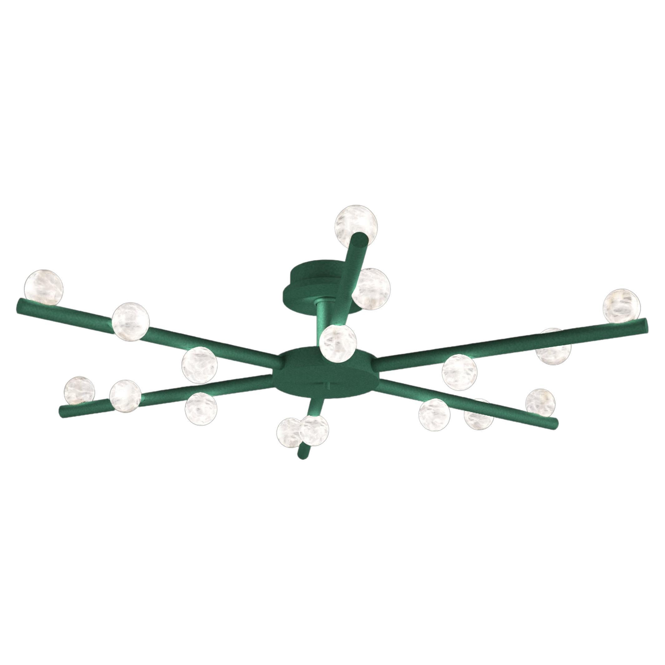 Demetra Freedom Green Metal Ceiling Lamp by Alabastro Italiano For Sale