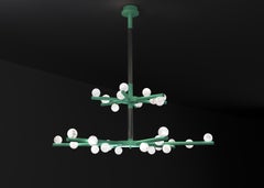 Lampadario doppio in metallo verde Demetra Freedom di Alabastro Italiano