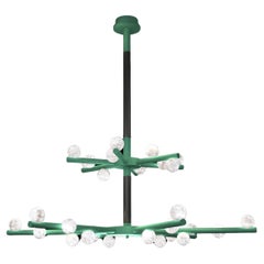 Lustre double Demetra Freedom en métal vert par Alabastro Italiano