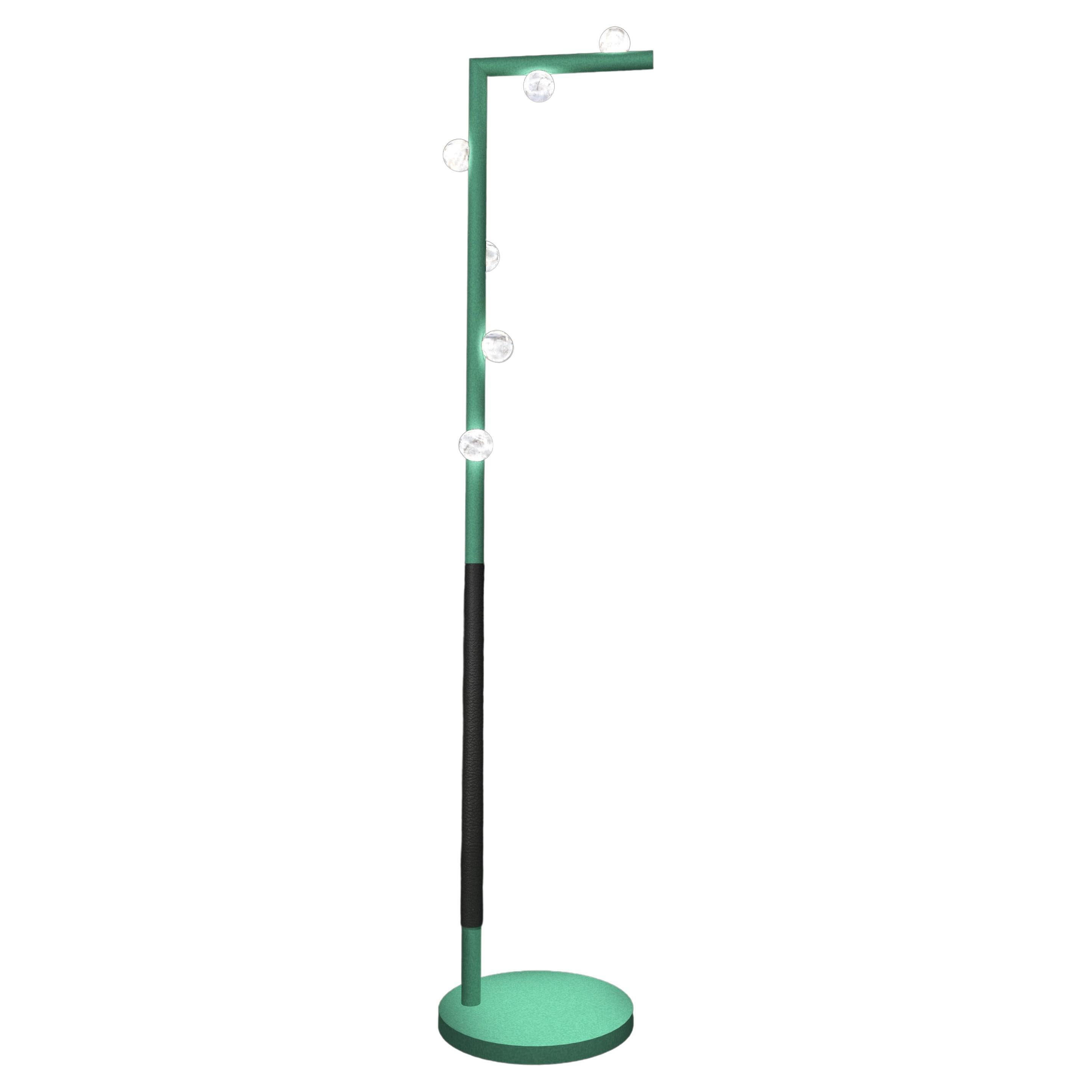 Demetra Freedom Green Metal Floor Lamp by Alabastro Italiano For Sale