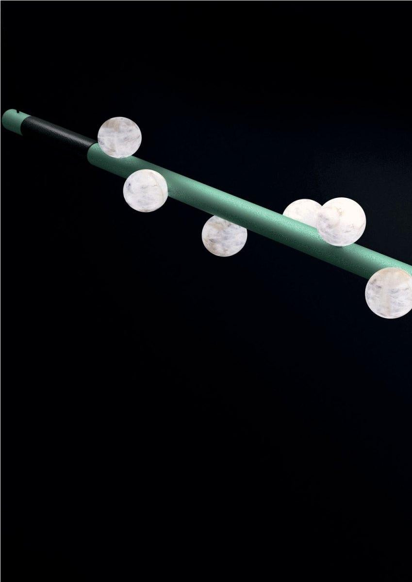 Modern Demetra Freedom Green Metal Pendant Lamp 1 by Alabastro Italiano For Sale
