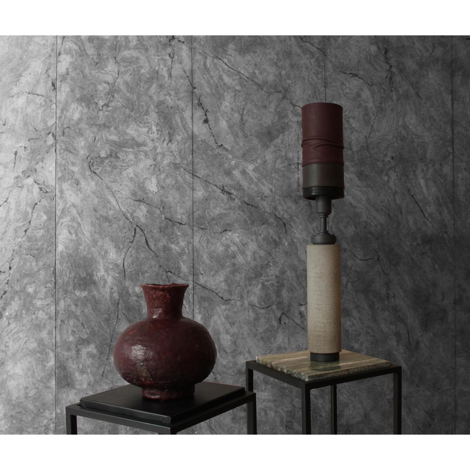 Post-Modern Demetra Grey Concrete Table Lamp by Acanthus Studio Roma For Sale