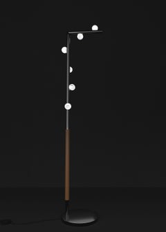 Demetra Shiny Black Metal Floor Lamp by Alabastro Italiano