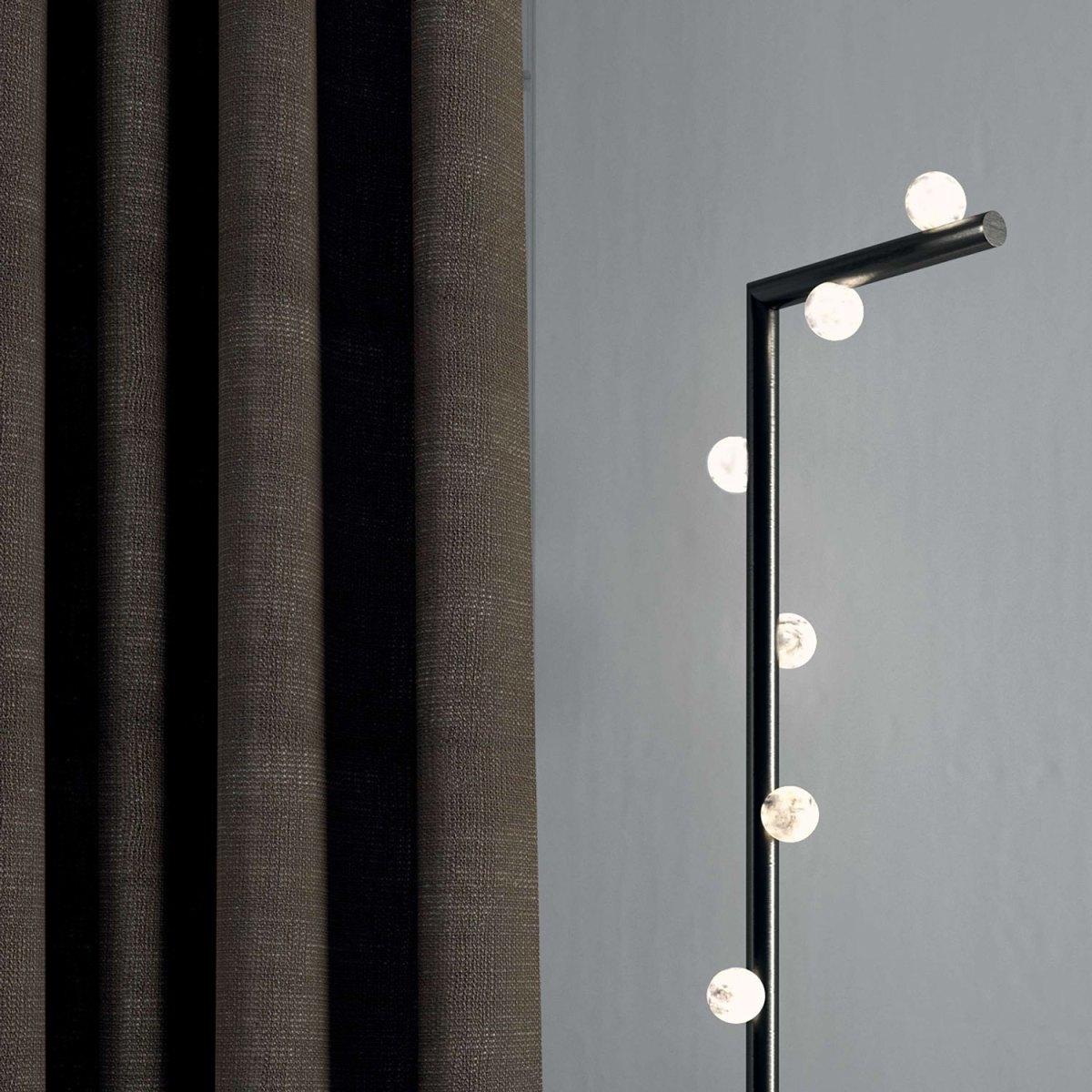 Other Demetra Shiny Black Metal Floor Lamp by Alabastro Italiano For Sale
