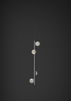 Demetra Shiny Black Metal Pendant Lamp 2 by Alabastro Italiano