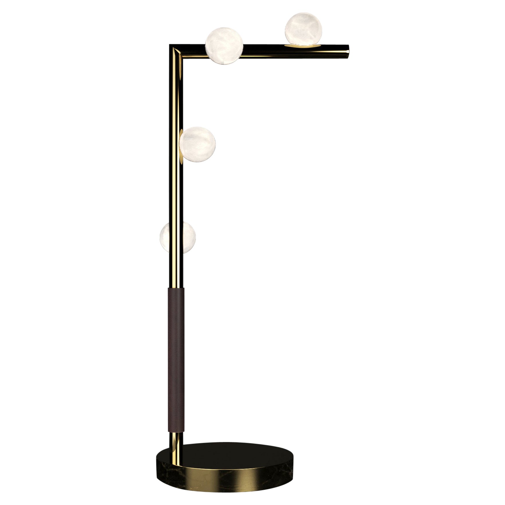 Lámpara de mesa de metal dorado brillante Demetra by Alabastro Italiano