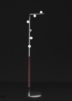 Demetra Shiny Silver Metal Floor Lamp by Alabastro Italiano