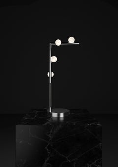 Demetra Shiny Silver Metal Table Lamp by Alabastro Italiano