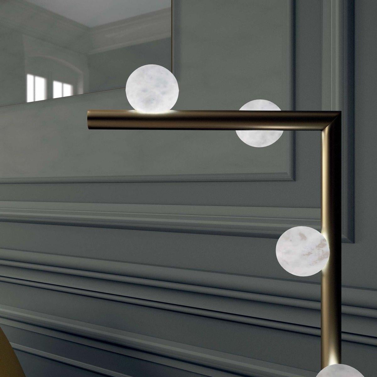 italien Lampe de table Demetra en métal A Silver brillant par Alabastro Italiano en vente