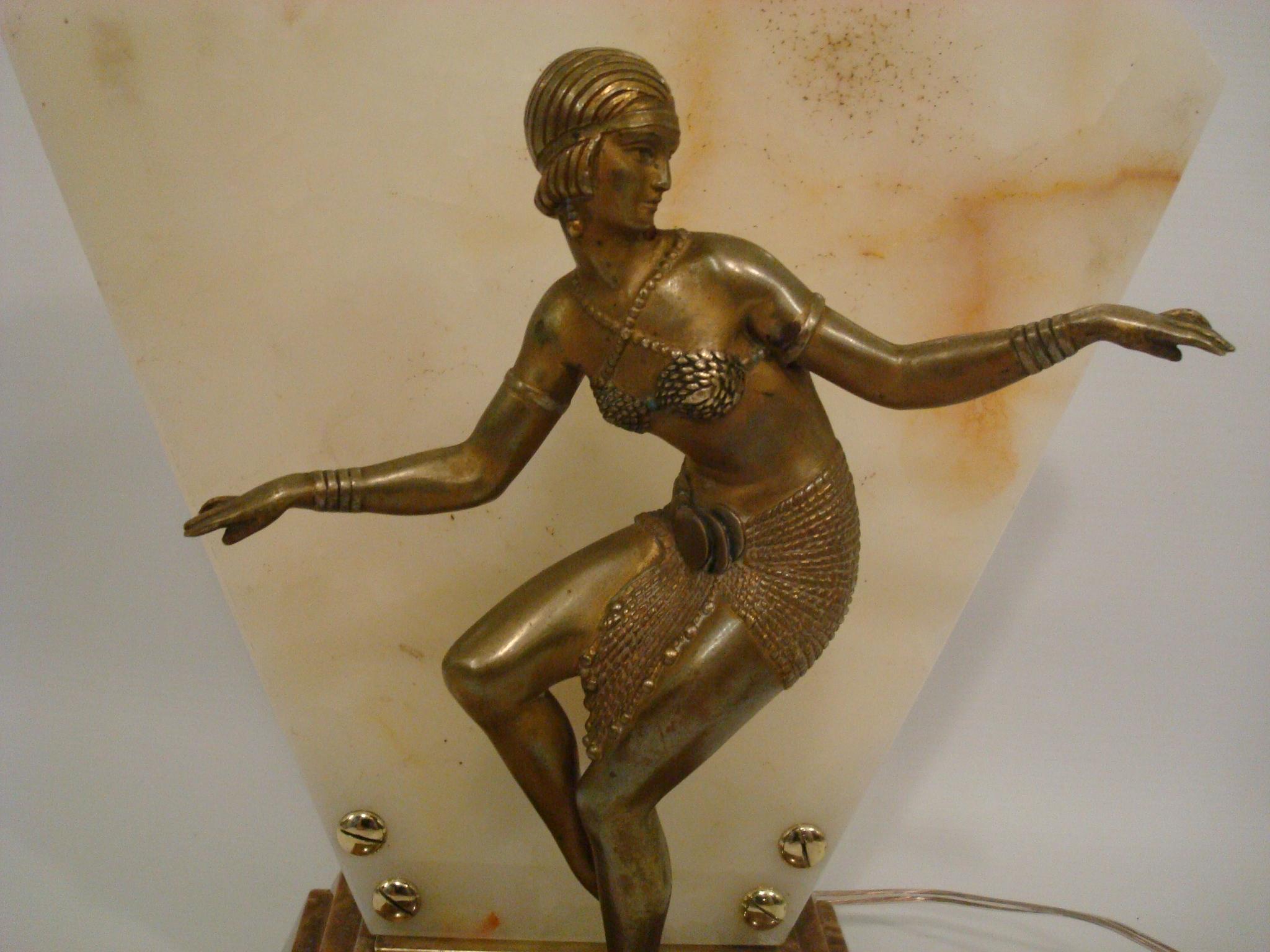 Demetre Chiparus - Art Deco Bronze Sculpture Lamp France c. 1925 