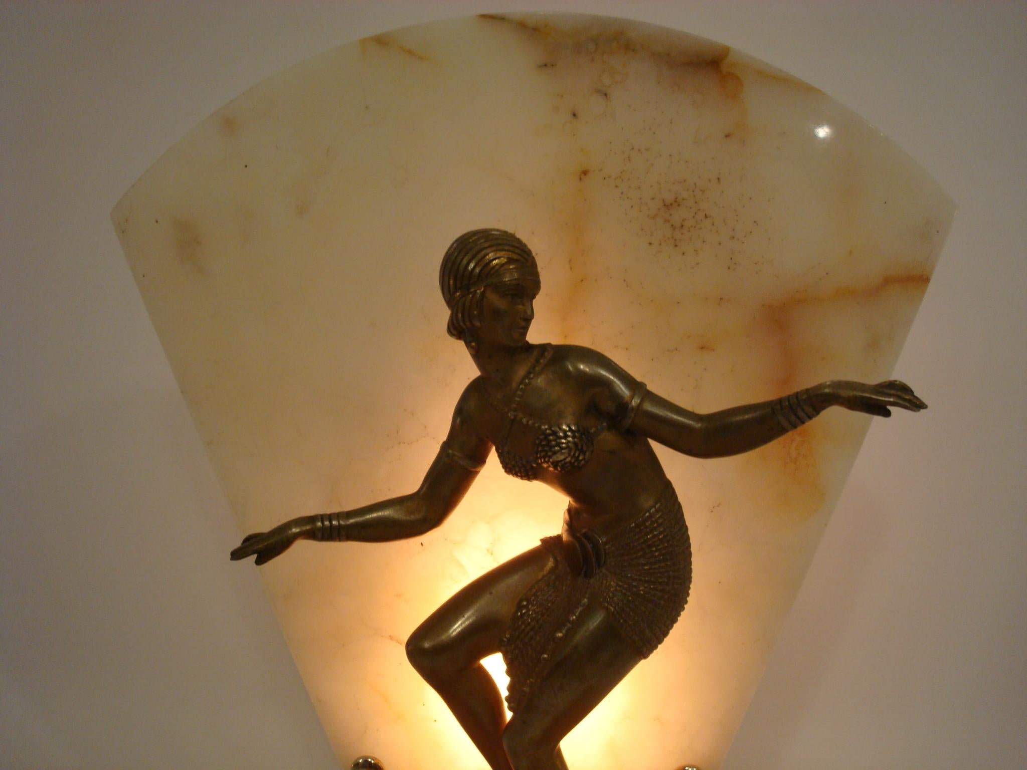 French Demetre Chiparus - Art Deco Bronze Sculpture Lamp France c. 1925 