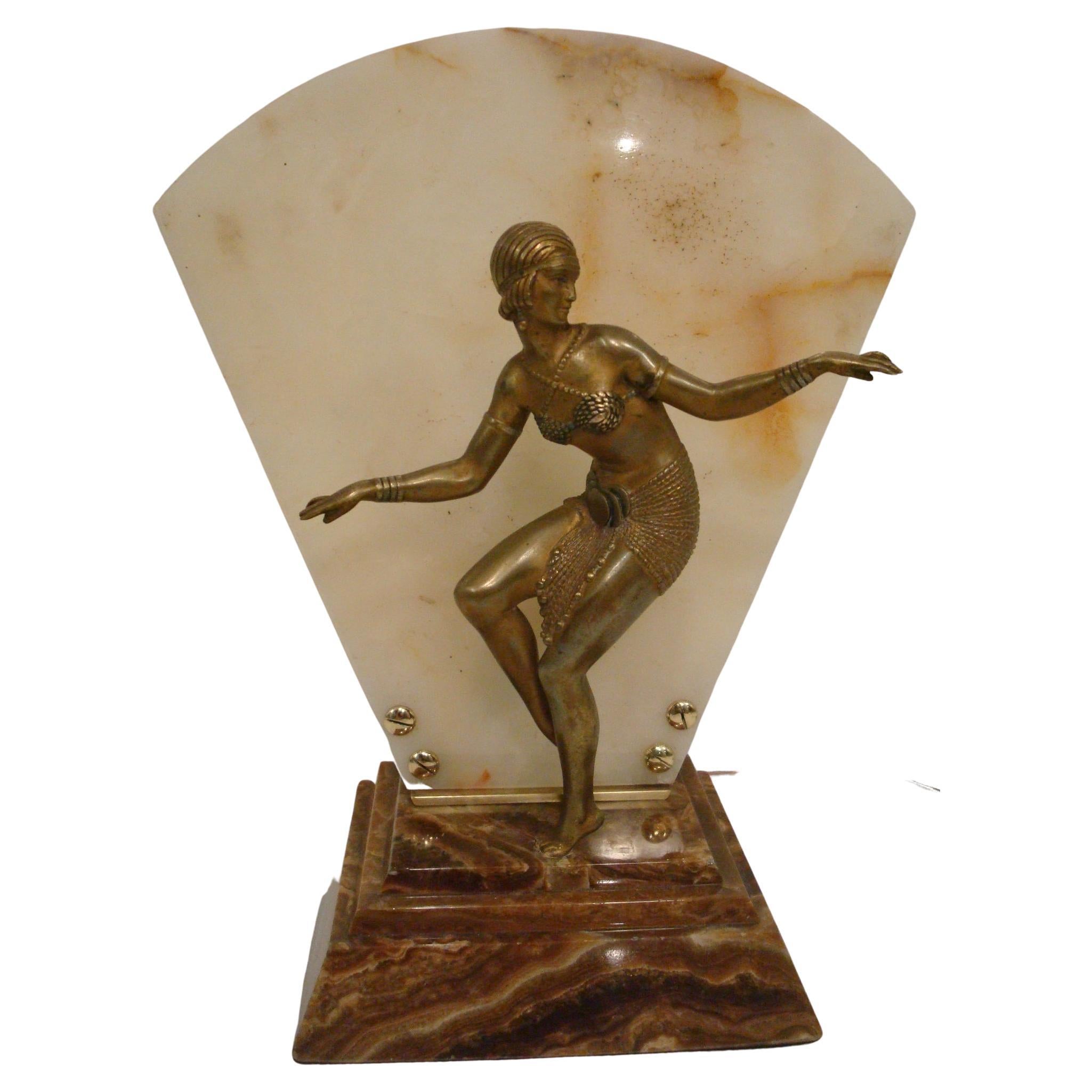 Demetre Chiparus - Art Deco Bronze Sculpture Lamp France c. 1925 "Delhi Dancer"
