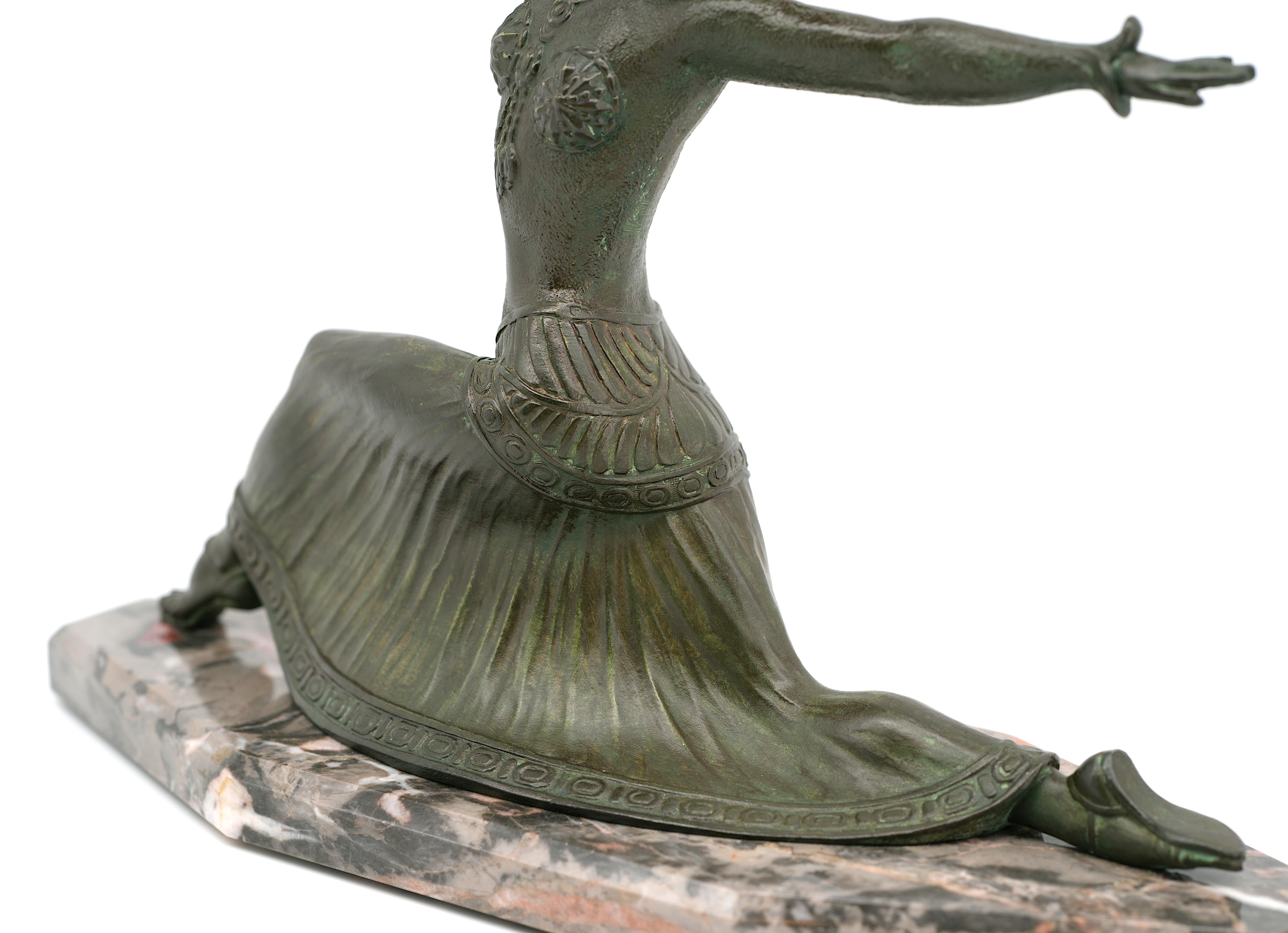 Demetre Chiparus Art Deco Dancer Sculpture, 1920 For Sale 4