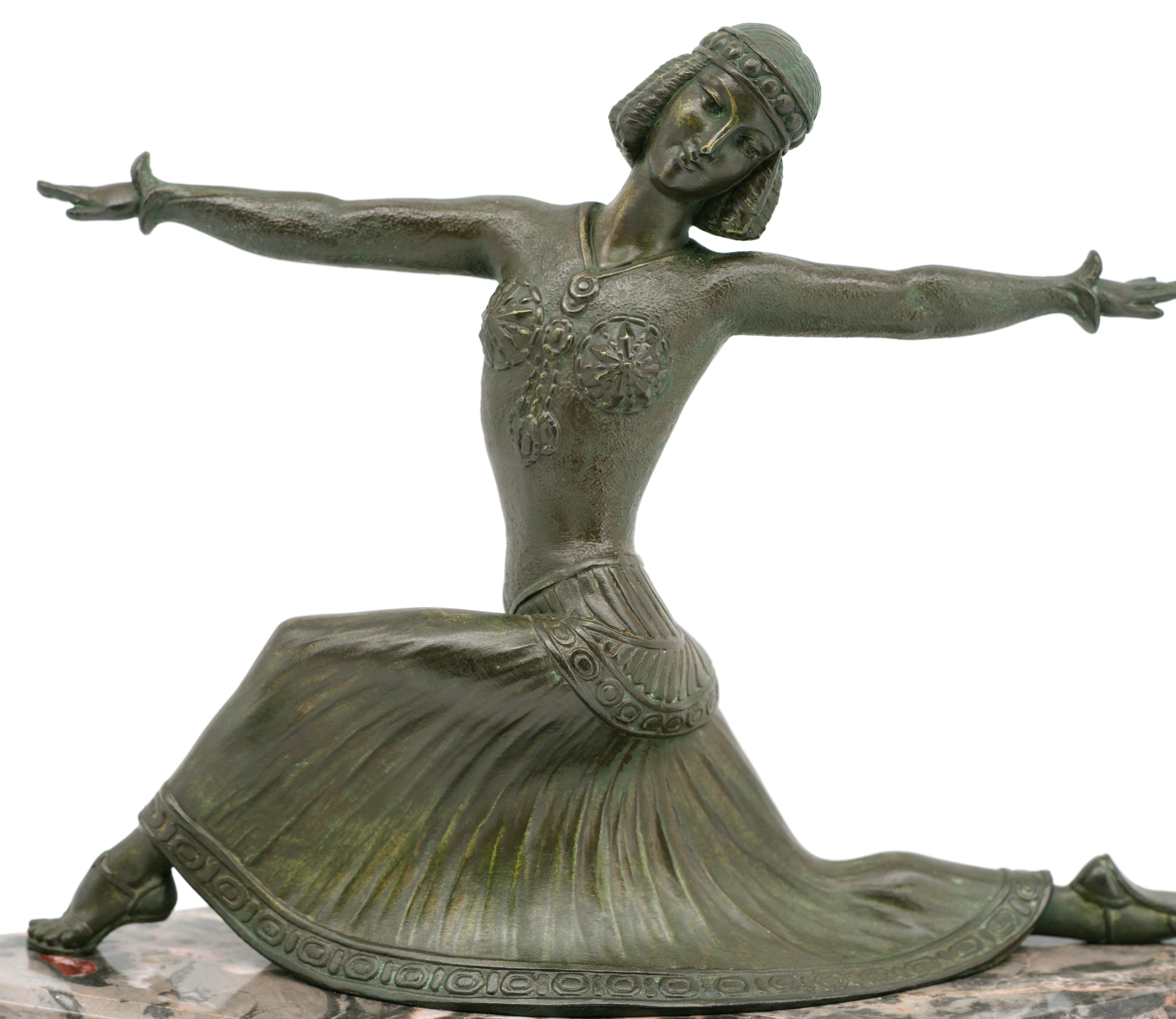 Demetre Chiparus Art Deco Dancer Sculpture, 1920 For Sale 1