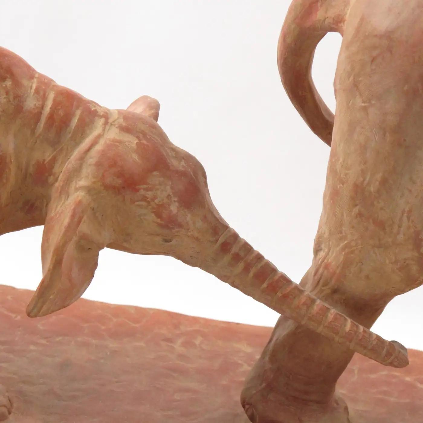 Demetre Chiparus, Art-déco-Terrakotta-Skulptur, Elefant und Baby im Angebot 5