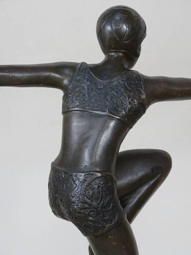 French Demetre Chiparus Bronze Ballerina Sculpture Art Deco, Complimentary Shipping 