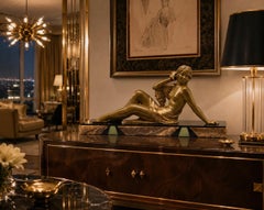 Demetre Chiparus 'Echo' Sculpture, Spelter & Onyx, Art Deco, 1920