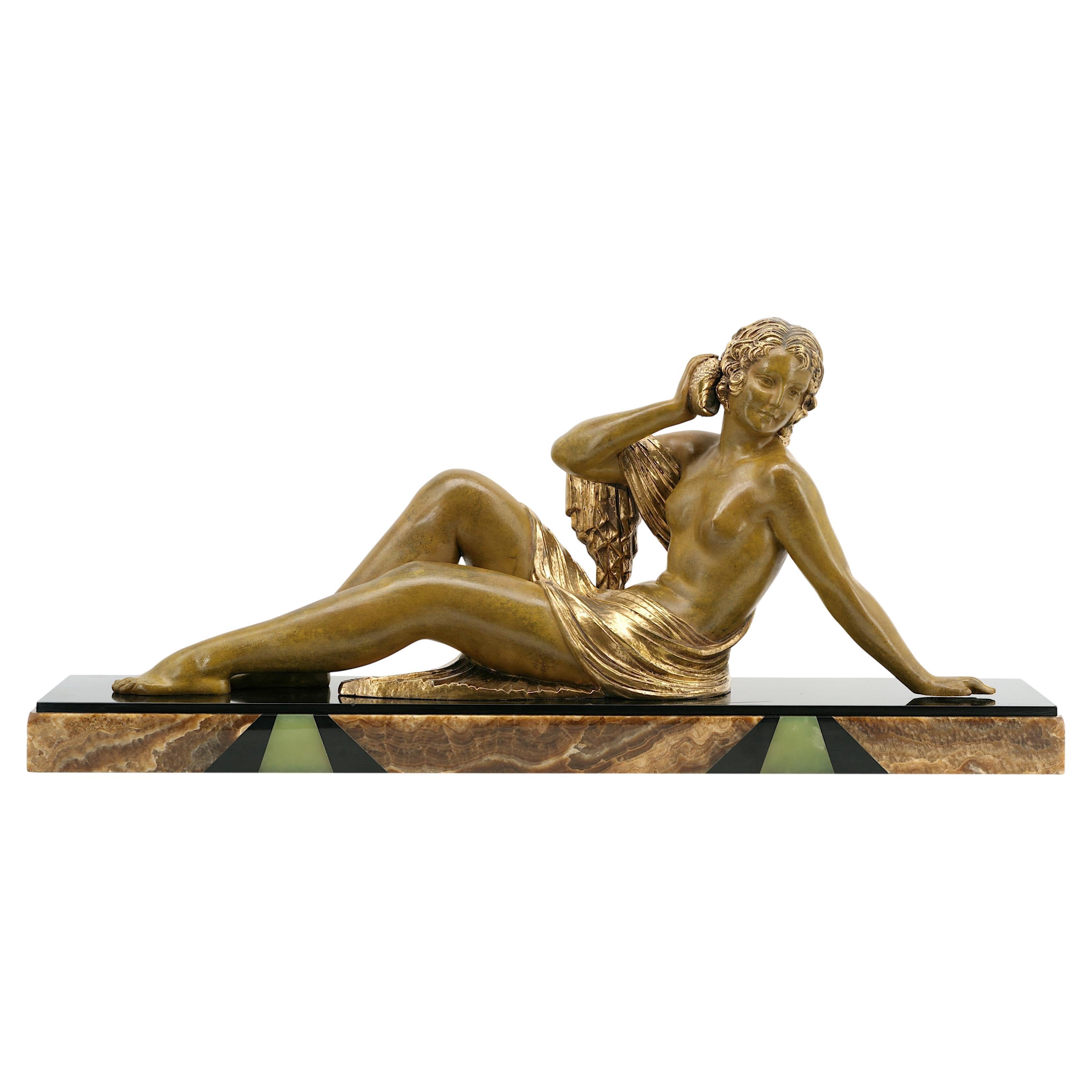 Demetre CHIPARUS Escultura "Eco" Mujer con concha, 1920