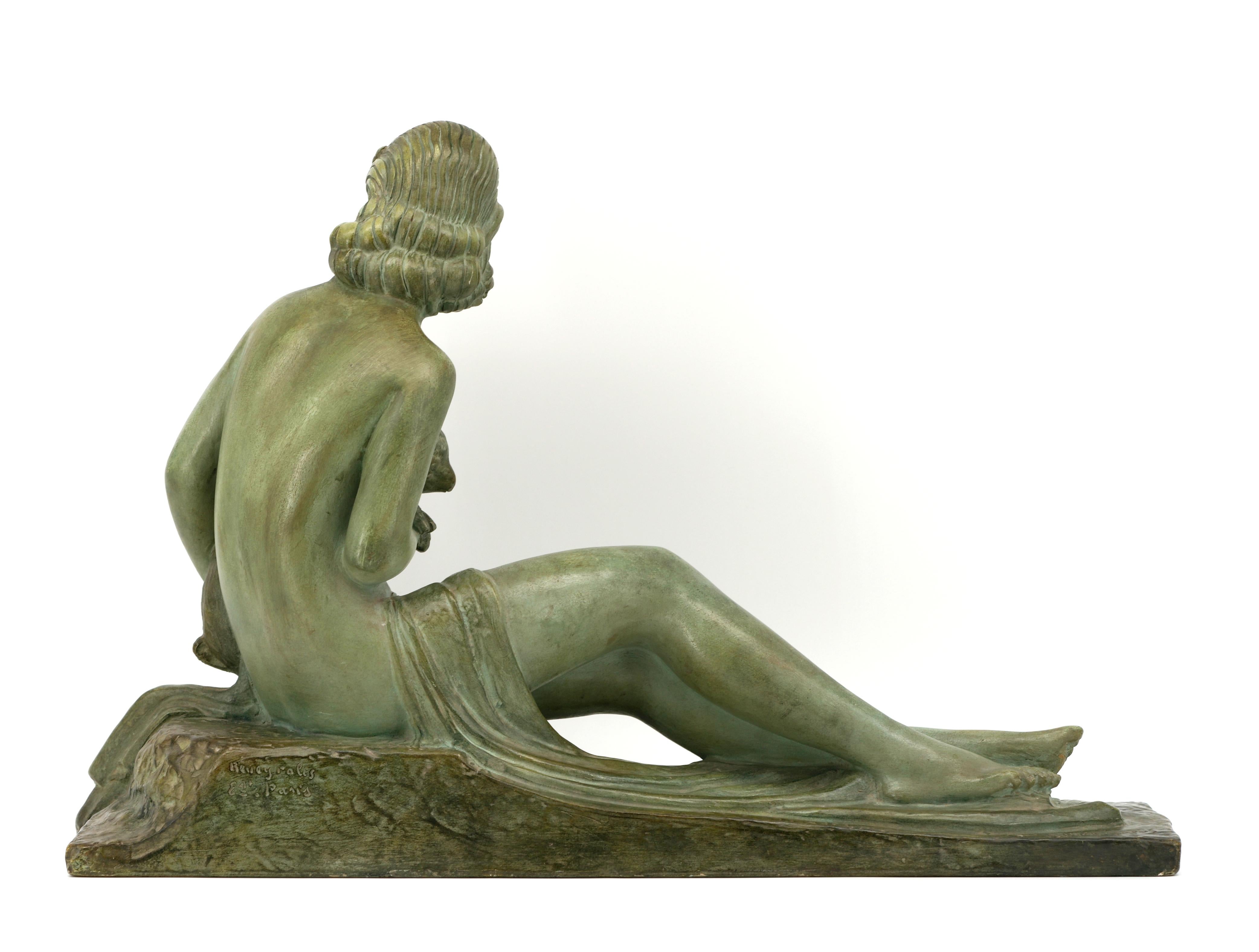 Demetre Chiparus French Art Deco Terracotta Lady Bust Sculpture, 1920s For Sale 5
