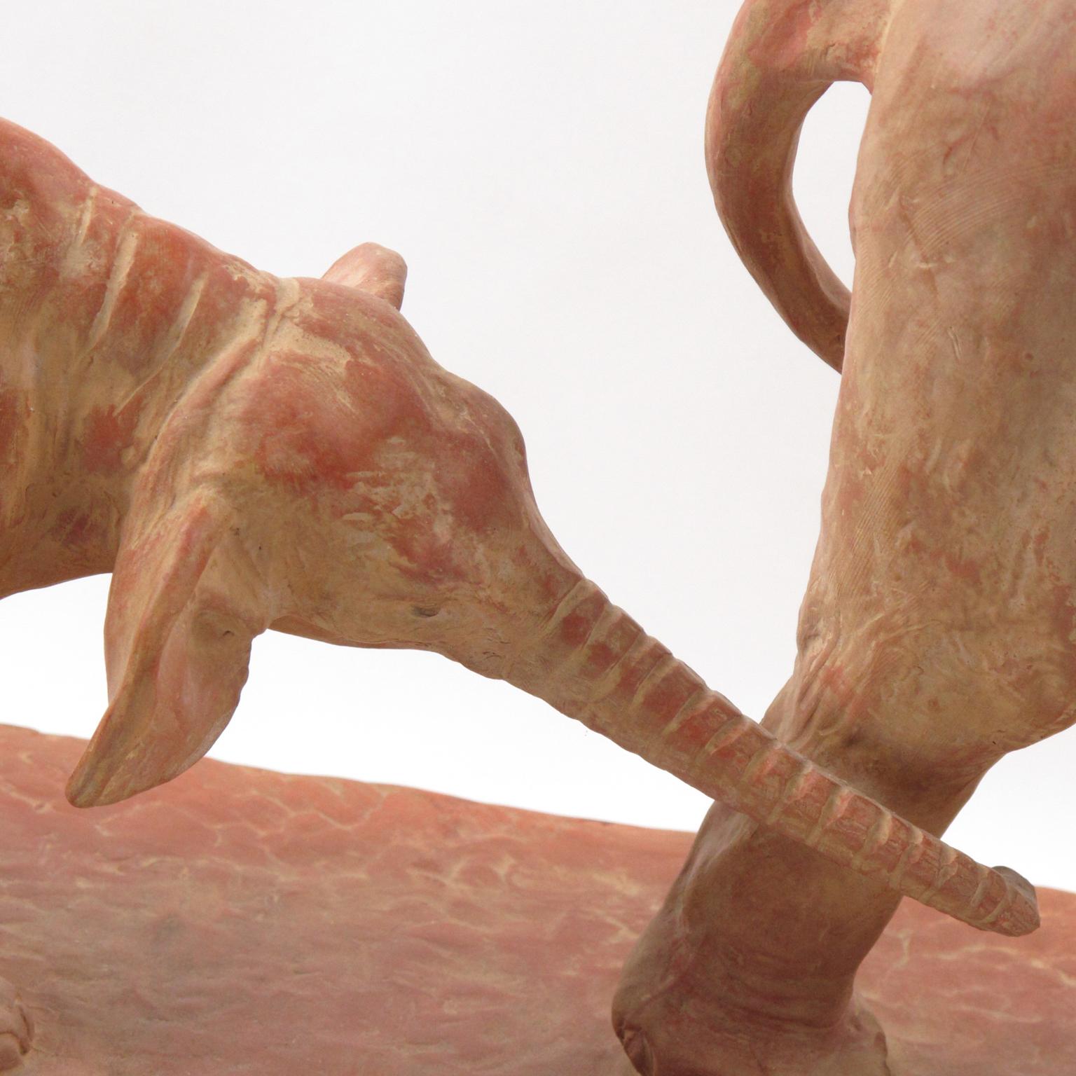 Demetre Chiparus Escultura Art Decó de terracota Elefante y bebé en venta 1