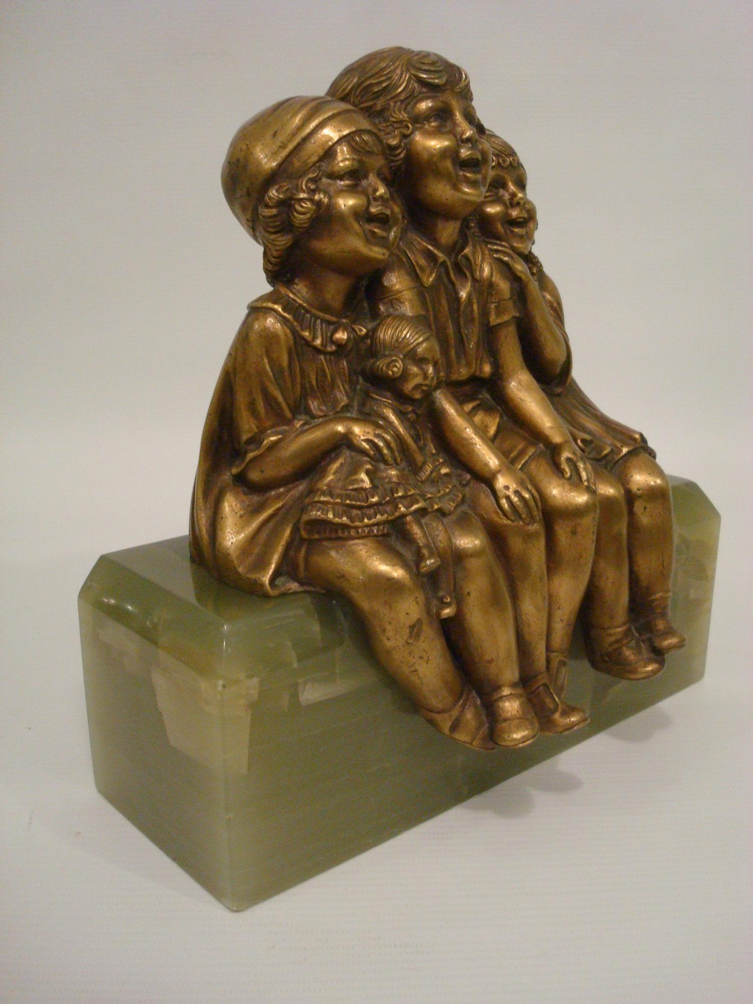 Demetre Chiparus Rare Bronze Sculpture Group 