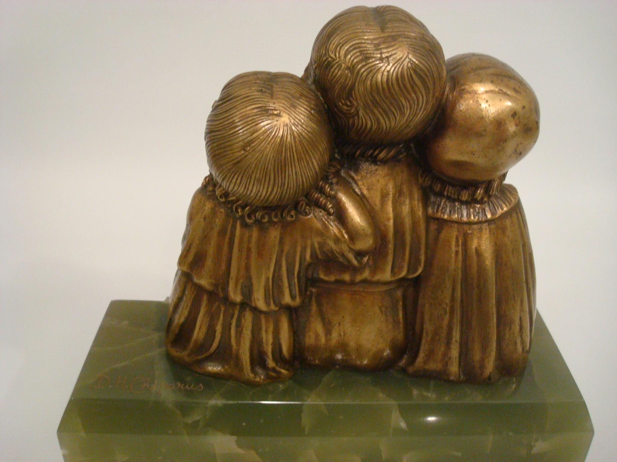 Demetre Chiparus Rare Bronze Sculpture Group 