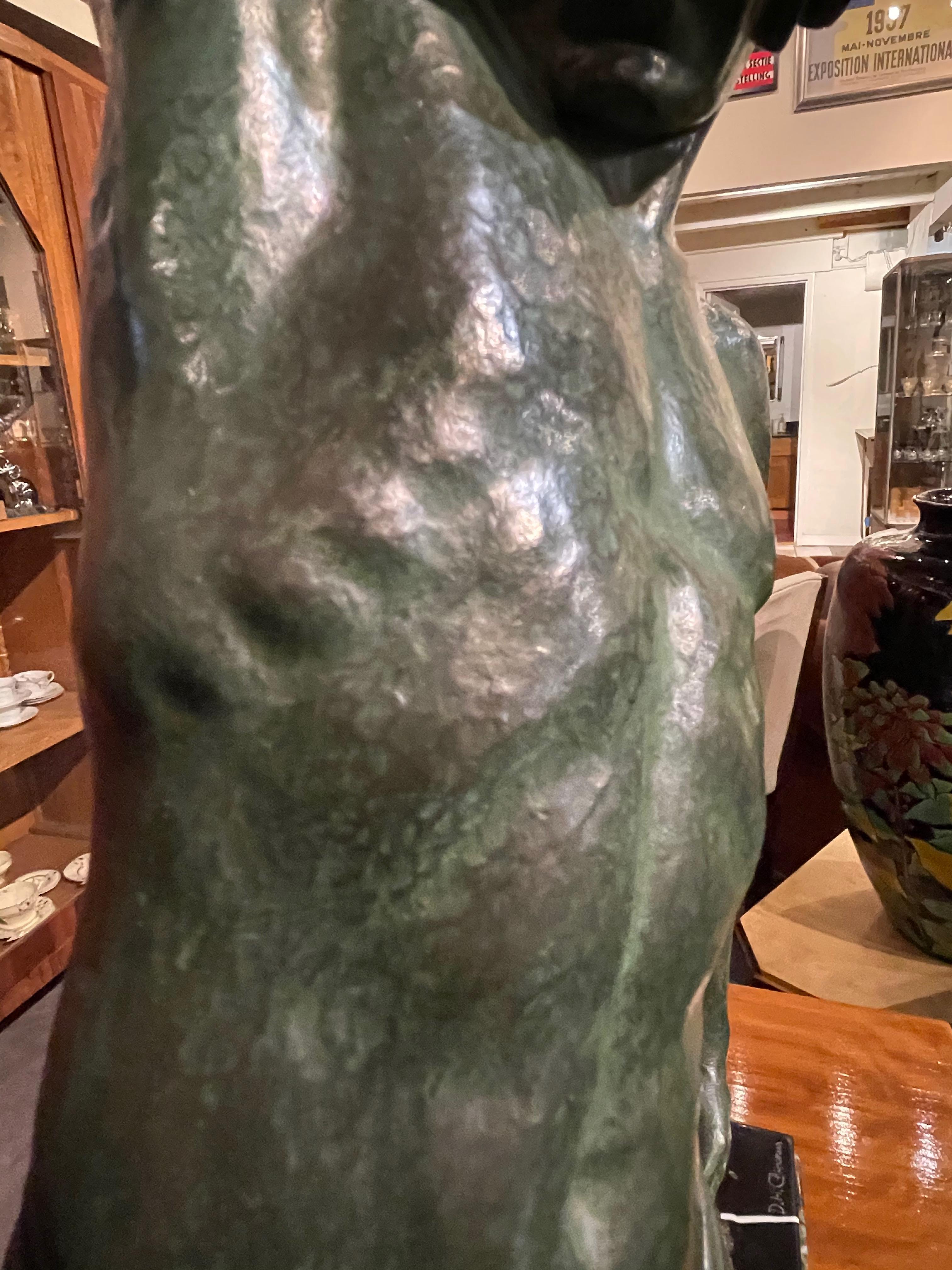 Chiparus „Der Jäger“ Große Art-Déco-Skulptur mit Panther, 1930 im Angebot 1
