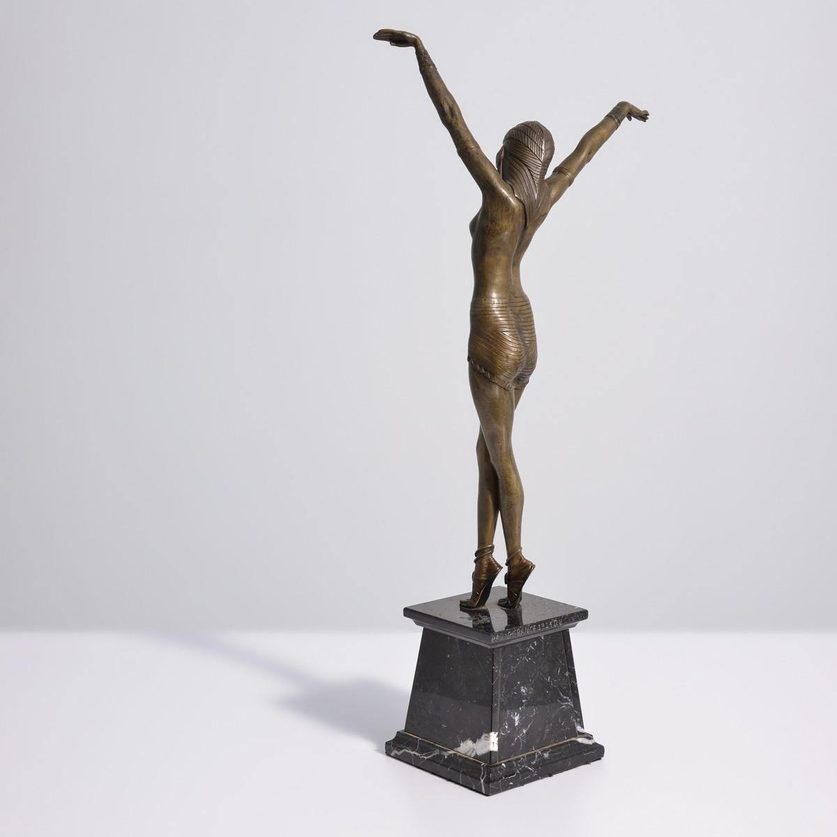Demetre Chiparus Bronzeskulptur, weiblicher Akt, Demetre im Angebot 1