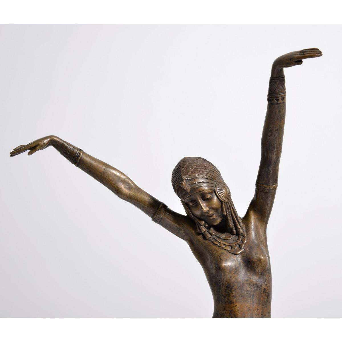 Demetre Chiparus Bronzeskulptur, weiblicher Akt, Demetre im Angebot 5