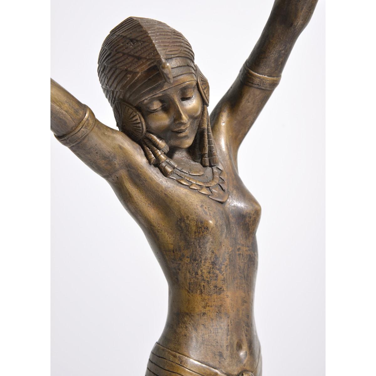 Demetre Chiparus Bronzeskulptur, weiblicher Akt, Demetre im Angebot 6