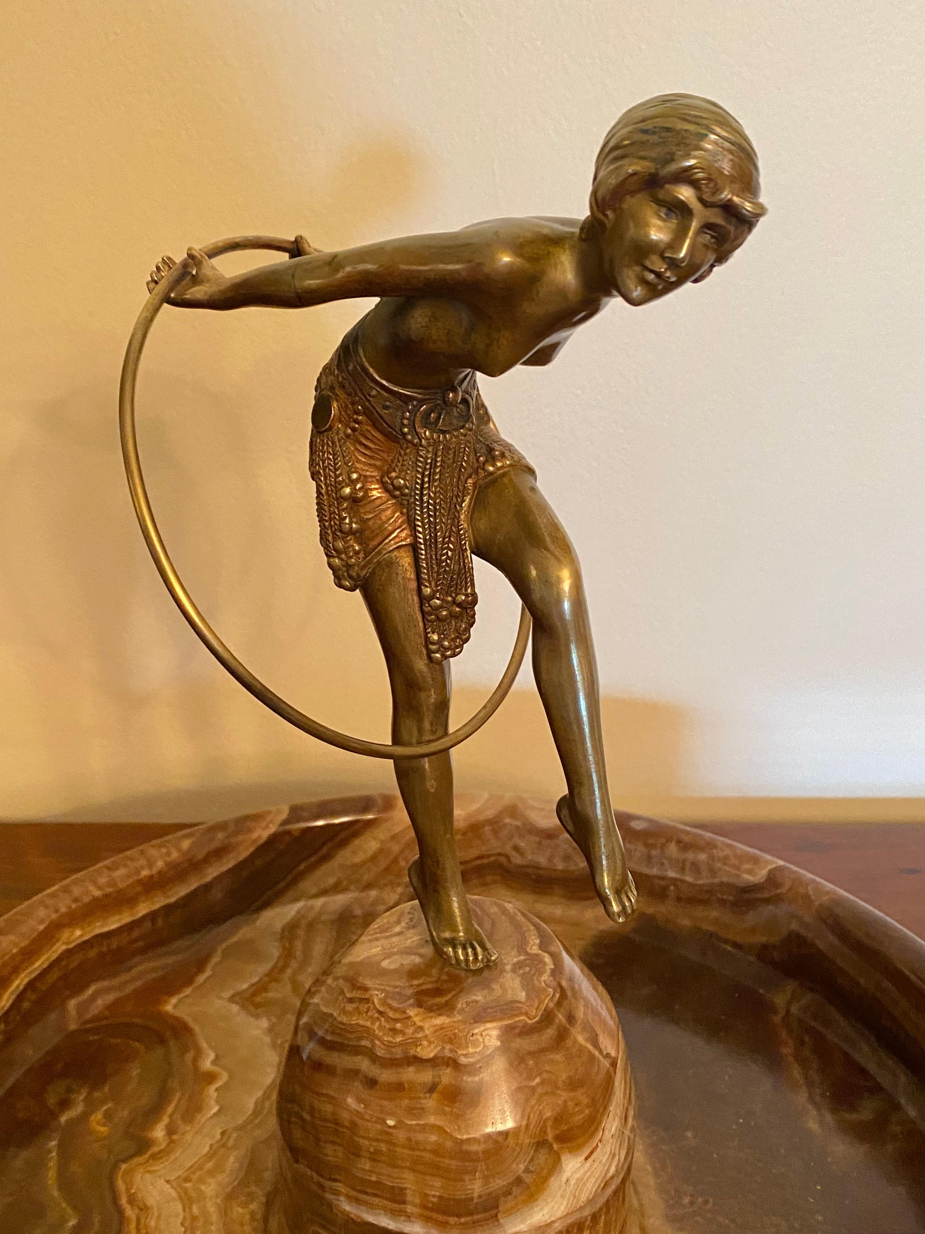 Hoop Dancer - Sculpture by Demetre Chiparus