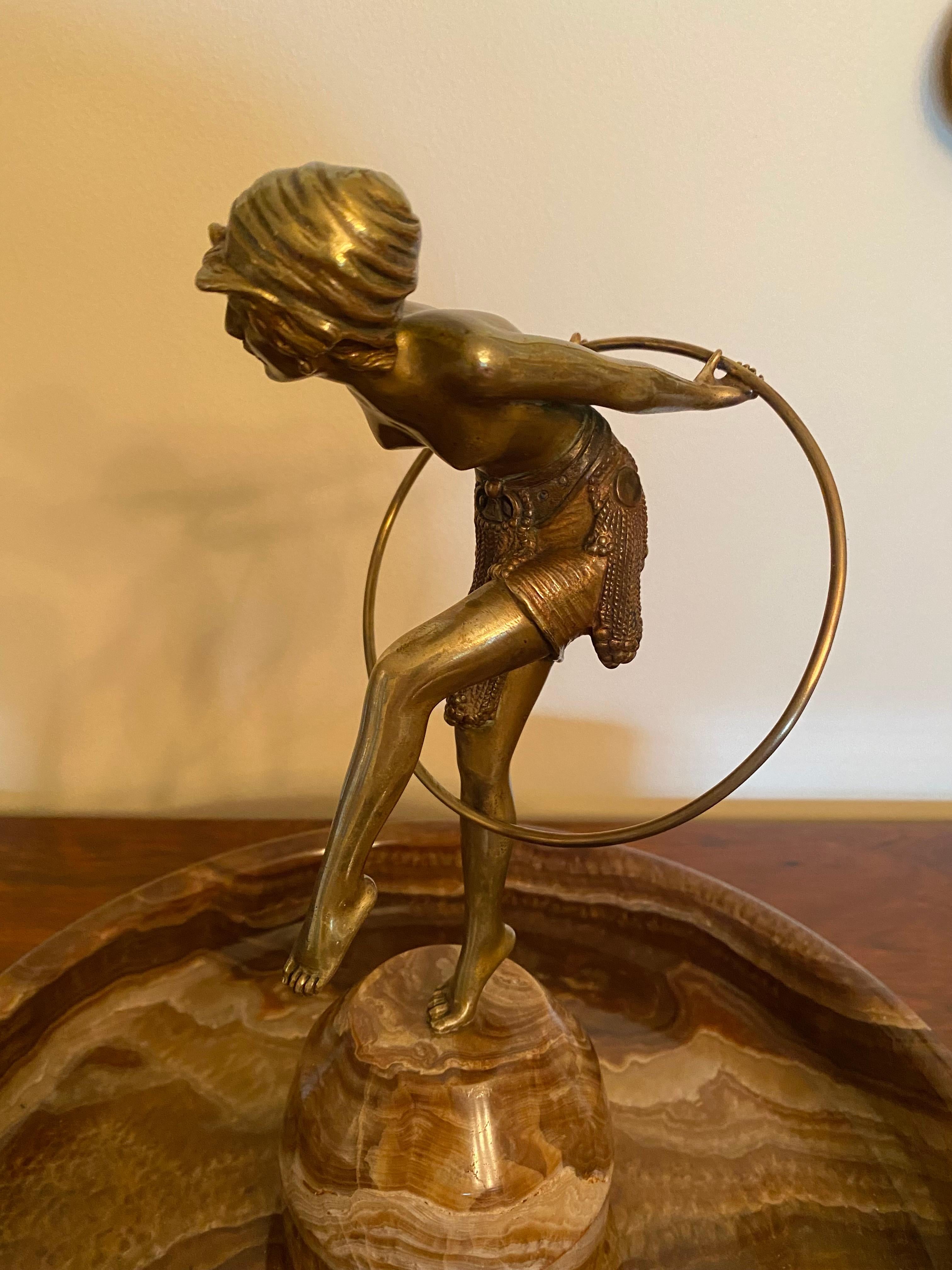 Hoop Dancer - Art Deco Sculpture by Demetre Chiparus