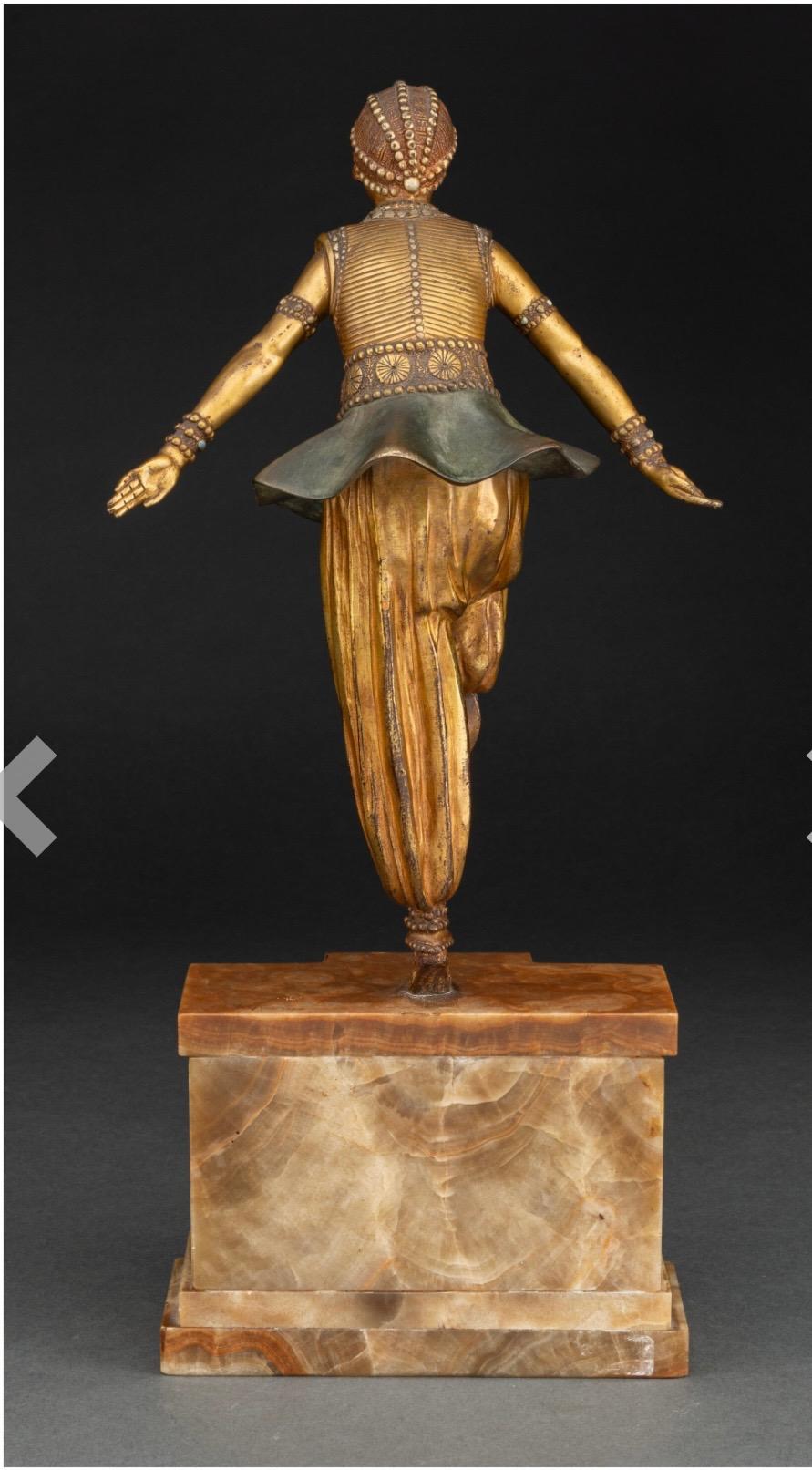 Oriental Dancer - Gold Figurative Sculpture by Demetre Chiparus