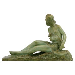 Demetre Chiparus, sculpture de buste de femme en terre cuite, 1920